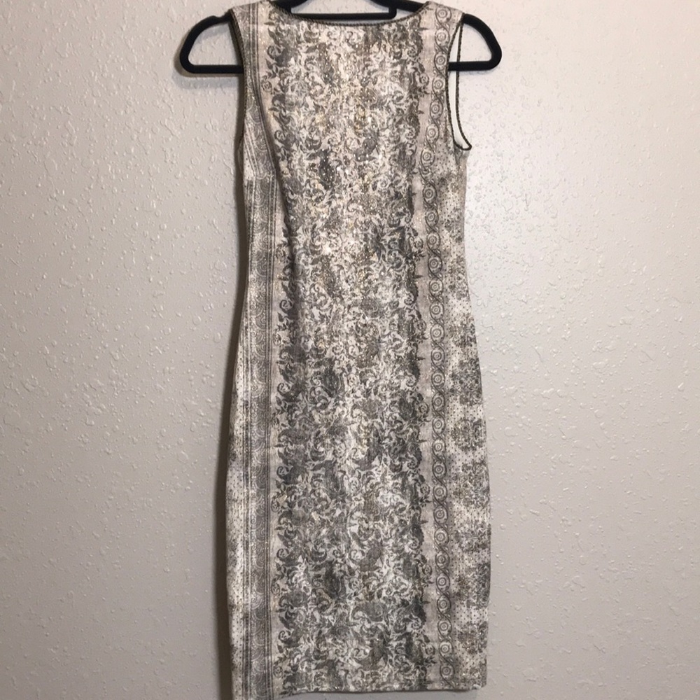 Joseph Ribkoff Beige and Gold Bodycon dress 2